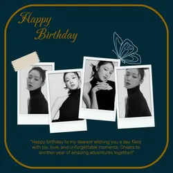Non-Marketing Photo Collage Happy Birthday Blue