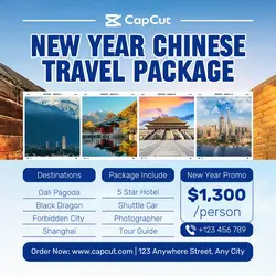 New Year Chinese Travel Promotion Instagram Post