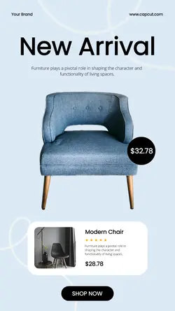 Minimalist Blue New arrival furniture Instagram story