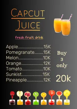 Non-marketing Menu Capcut Juice