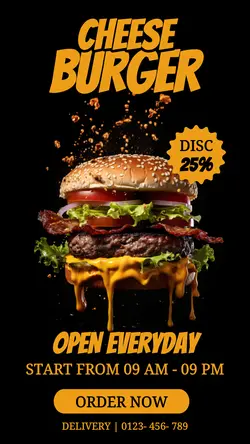Cheese Burger Promotion Instagram Story