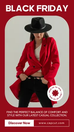 Maroon Minimal Black Friday Fashion Promo TikTok