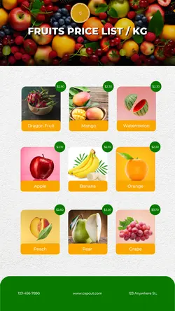 Fruit Pricelist Instagram Story