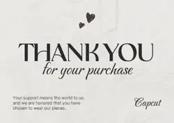 Non-Marketing Card Thank You Cream Minimalist