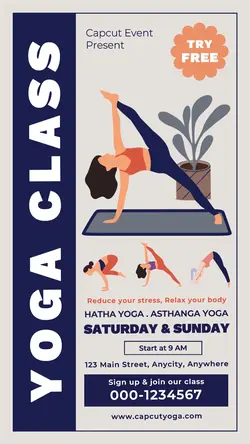 yoga class flyer for instagram story