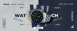 E-commerce Electronic Watch Detail Page Blue