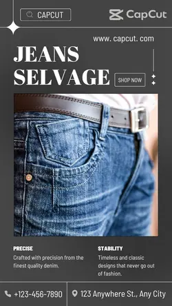 Jeans selvage product display
