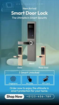 Electronic Smart Door Lock Instagram Story