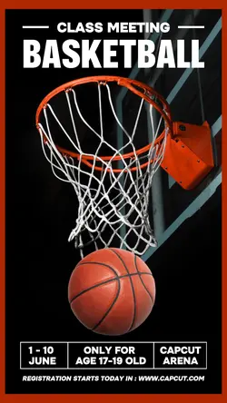 Sport Class Meeting Basketball Instagram Story Orange Flat Modern