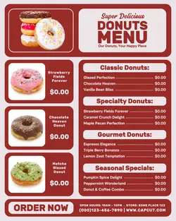 delicious donuts menu instagram post