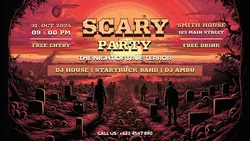 Dark Scary Party Invitation for Social Media Cover