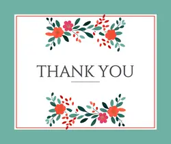 Non-marketing thank you card floral style