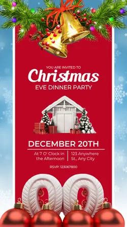 Christmas eve dinner party invitation