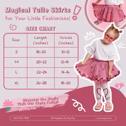 Fashion Kids Skirts Size Chart Product Display