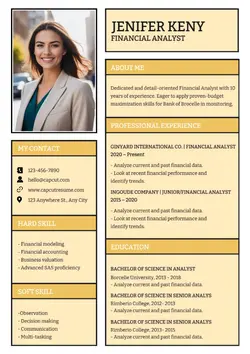 Financial Analyst Busines Resume