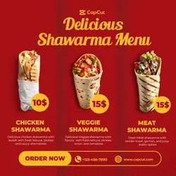 Delicious Shawarma Menu Template