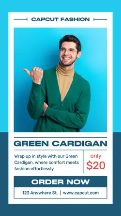 Green Cardigan Promotion Instagram Story