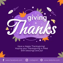 Thanksgiving Instagram Post Purple island