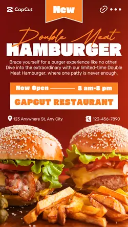 food and beverage double meat hamburger product display