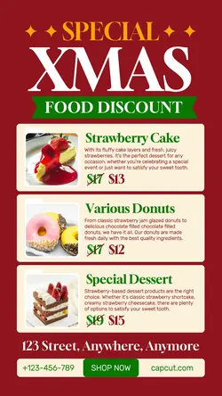 Special Xmas Food Discount TikTok Post