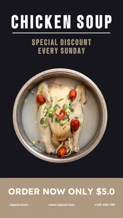 Food and Beverage Chicken Soup Sell Instagram Story Post