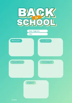 Non Marketing Class Schedule Green Modern