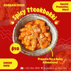 Food Promotion Display Instagram Post Red Yellow