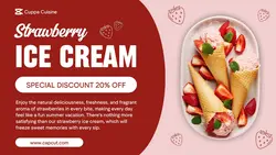 Strawberry Ice Cream Promotion Twitter Post