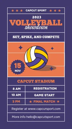 Other Sport Volley Ball Tournament Tiktok Blue Orange