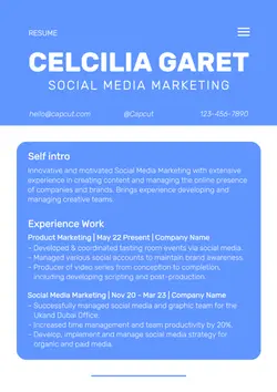 Non-Marketing Resume Blue Illustration