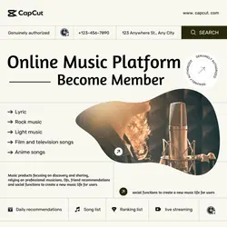 Entertainment Music Platform Display Minimalist