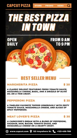 Pizza Resto Menu Poster Promotion TikTok Post