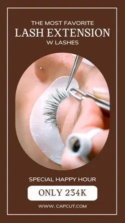 Lash Extension Product Promotion Instagram Story Brown Minimalist
