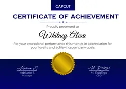 Non-marketing Certificate of Achievement