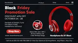 Black Friday Headphone Promotion Facebook Ads
