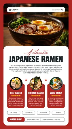 Food Authentic Japanese Ramen Instagram Story