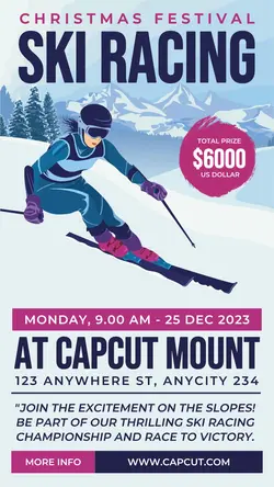 Christmas Festival Ski Race Promotions Instagram Story