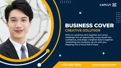 Non - Marketing Facebook Cover Business Blue And Yellow Modern Style