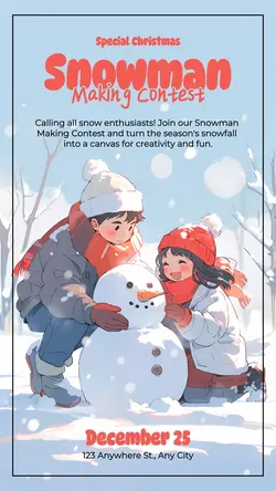 Snowman Making Contest Instagram Story