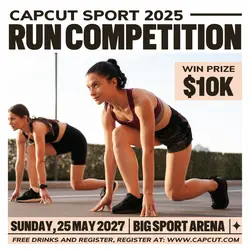 Sport Run Competition Promotion Instagram Post White Brown Flat Modern