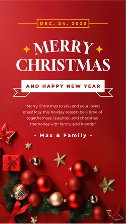 Red Christmas Greeting Card Instagram Story
