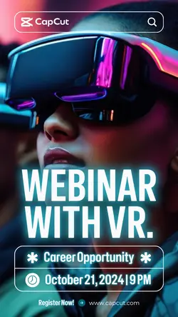 Blue Neon Modern Webinar Event Instagram Story
