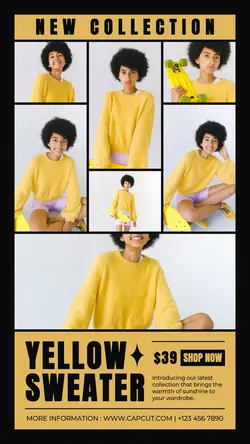 Yellow Sweater Fashion Promotion Instagram Story