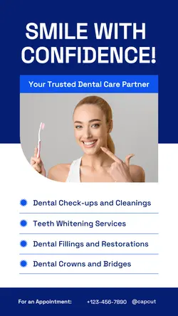 Blue Modern Dental Care Instagram Story