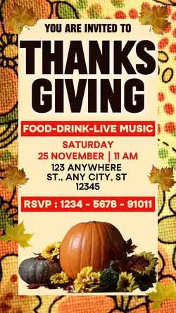 Thanksgiving Dinner Party Instagram Story