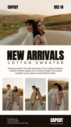 New Arrivals Cotton Sweater Promotion Instagram Post