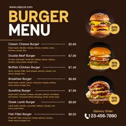 Burger Menu Instagram Post