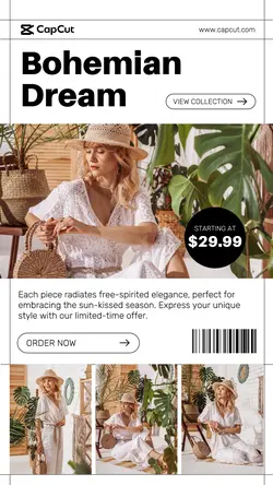 Bohemian Dress Sale Instagram Story Simple