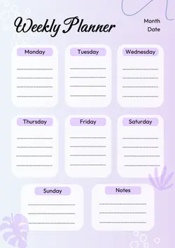 Non-marketing Schdule & Planner Light Purple Minimalist