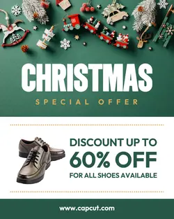 Green Christmas Offer Shoes Product Instagram Post